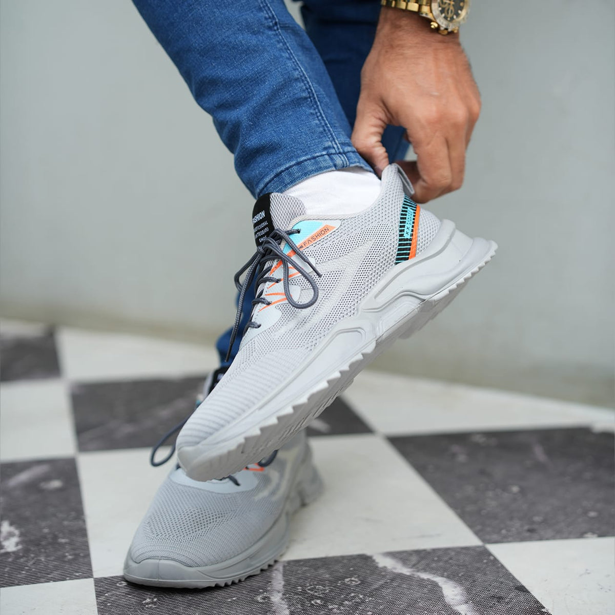 LUC 01 Grey & Sky blue